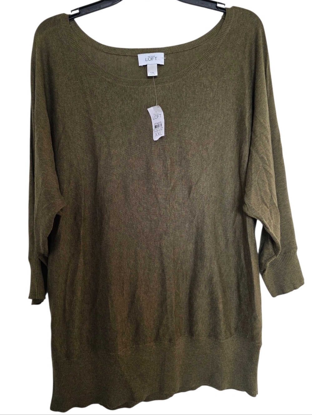 LOFT Olive Scoop Neck Lightweight Sweater